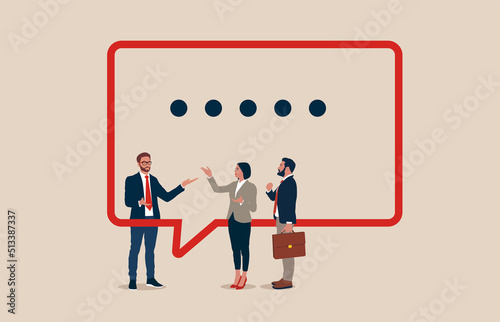 People or couple talk or have lively discussion in office. Productive dialogue or conversation between man and woman. Art corporate communication between coworkers, manager and team. 
