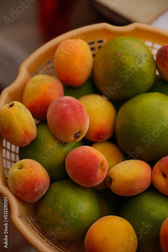 Close shot of Mossami and Peaches fruits