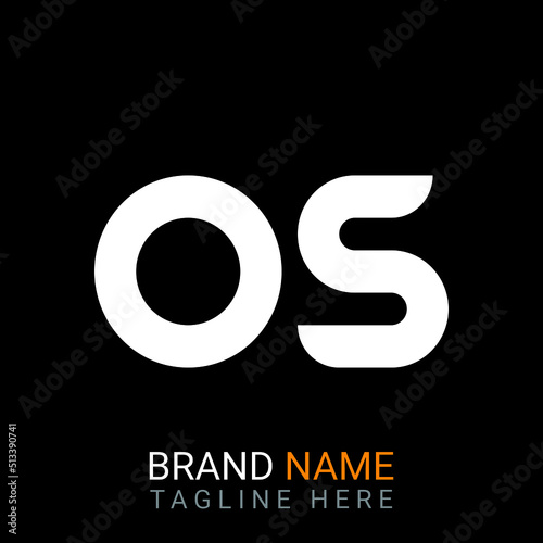 Os Letter Logo design. black background.