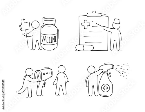 Cartoon icon set - disease prevention.