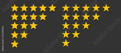 Star rating symbols. Feedback level concepts