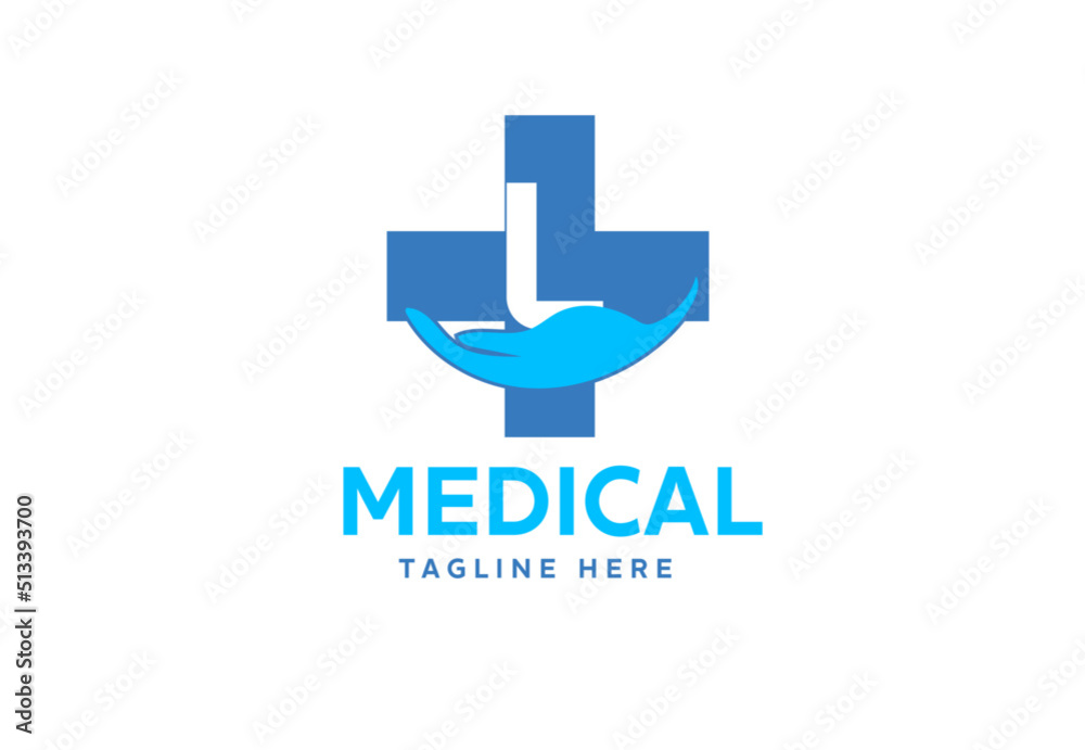 Medical cross symbol with L Medical cross symbol with L