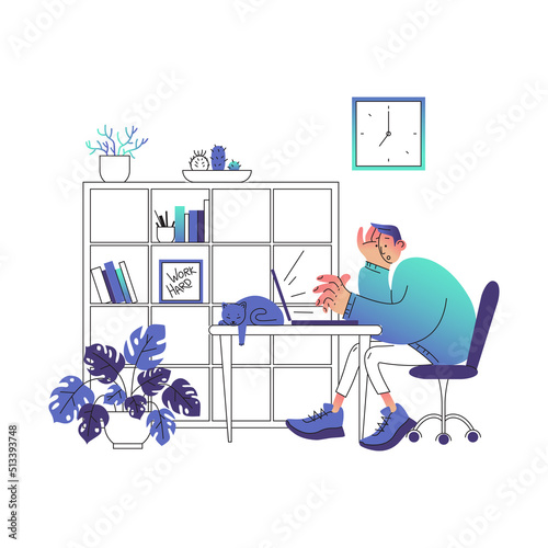 Person sitting on a table with laptop.