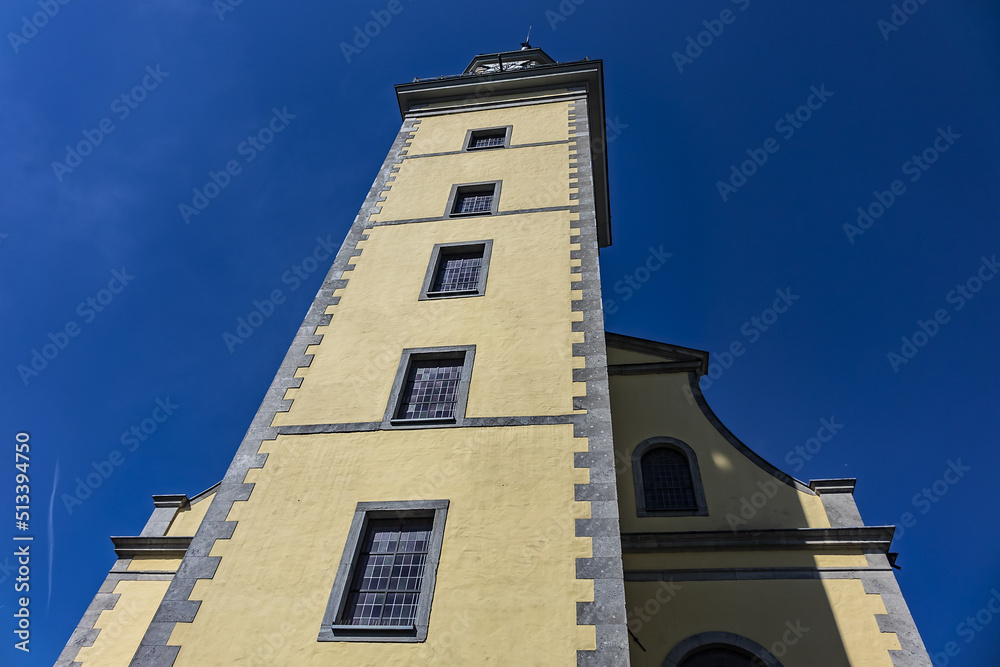 Neander Church (Neanderkirche) is a Protestant church in the center of Dusseldorf, the Altstadt. The building in early Baroque style was completed in 1684. DUSSELDORF, GERMANY.