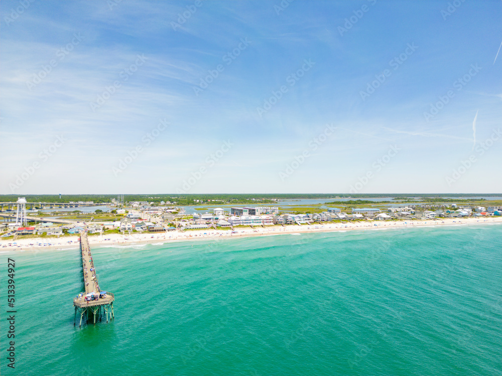 Fototapeta premium Aerial photo of Surf City North Carolina USA