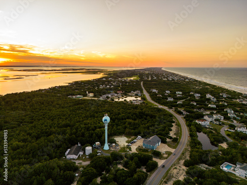 Aerial twilight photo Corolla North Carolina USA