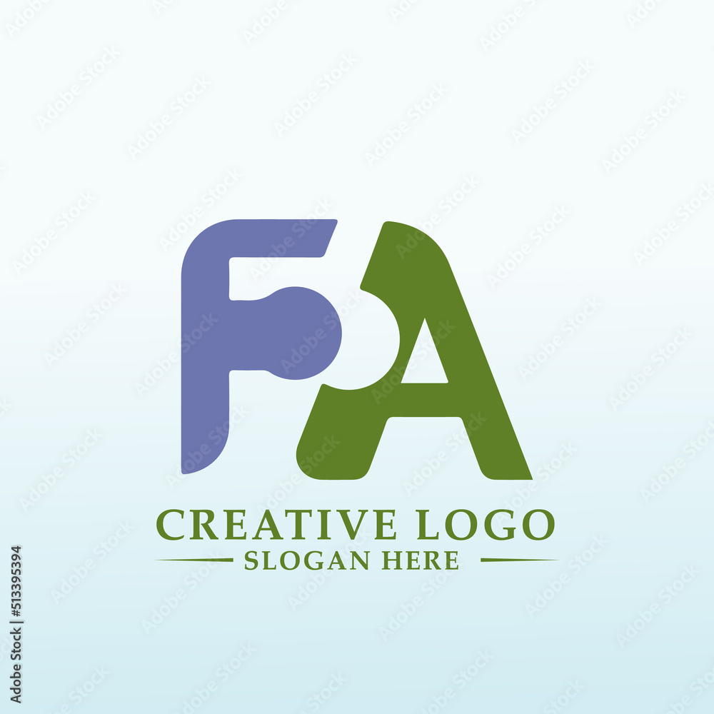 our investments letter FA vector logo design