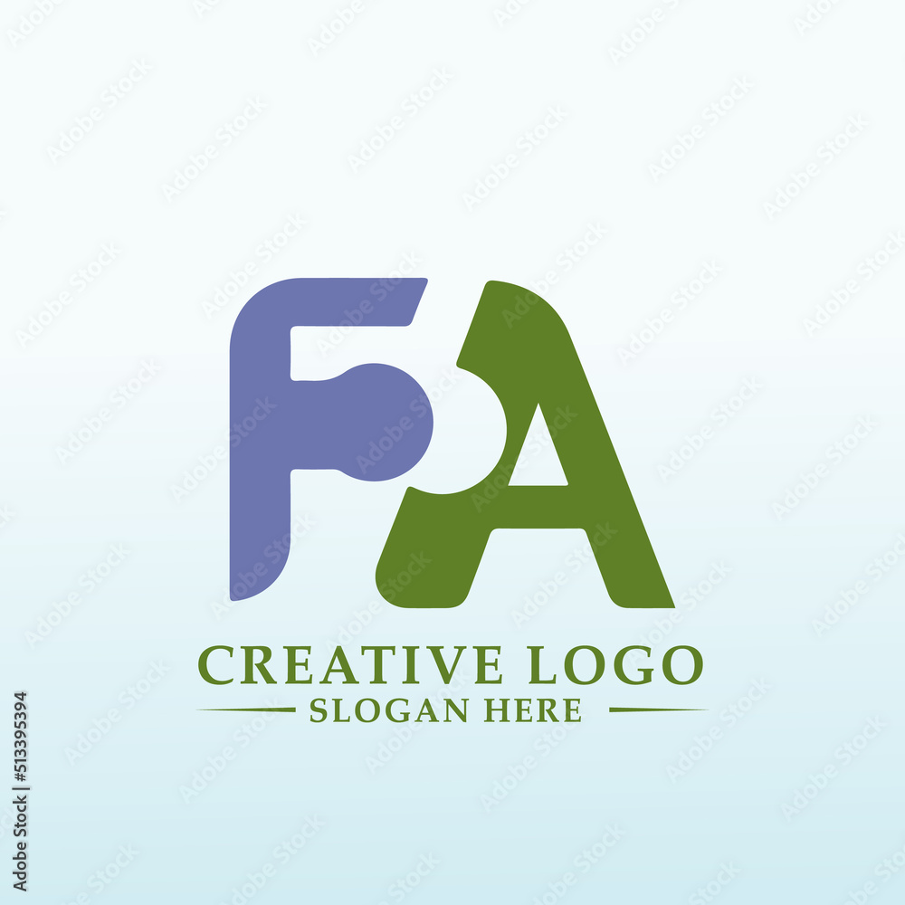 our investments letter FA vector logo design our investments letter FA vector logo design