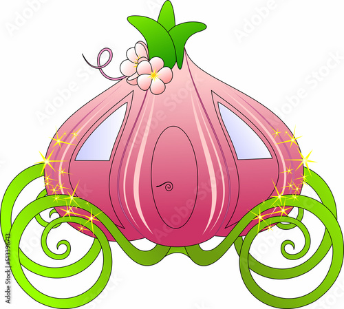 carriage, in the form of a pink onion