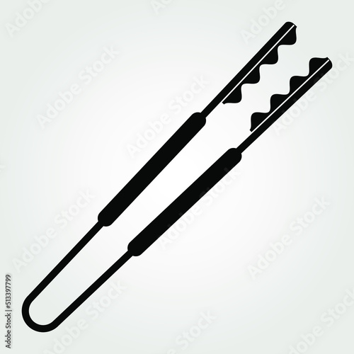 Barbecue tongs icon isolated on white background. Vector illustration photo