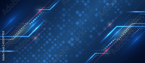 5G high-speed information transmission technology. The global wireless standard concept. Hi-tech communication illustration on a blue background.