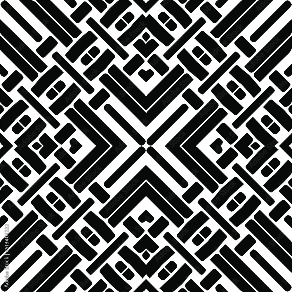 Seamless vector pattern in geometric ornamental style. Monochrome pattern. Seamless vector pattern in geometric ornamental style. Monochrome pattern.