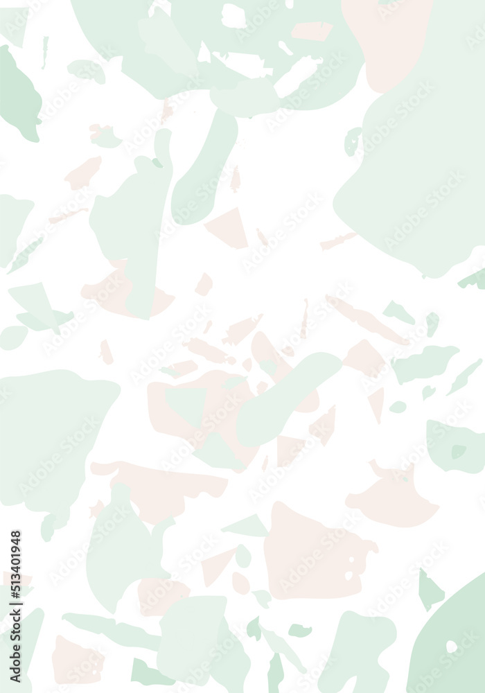 Terrazzo modern abstract template. Pink and green