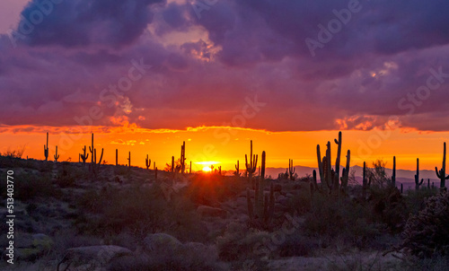 Arizona Desert Sunset Skies In The Phoenix Area.