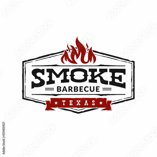 Barbecue bar and grill restaurant vintage badge logo