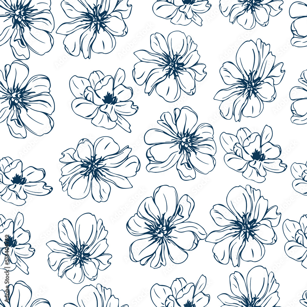 flower buds botanical vector seamless pattern flower buds botanical vector seamless pattern