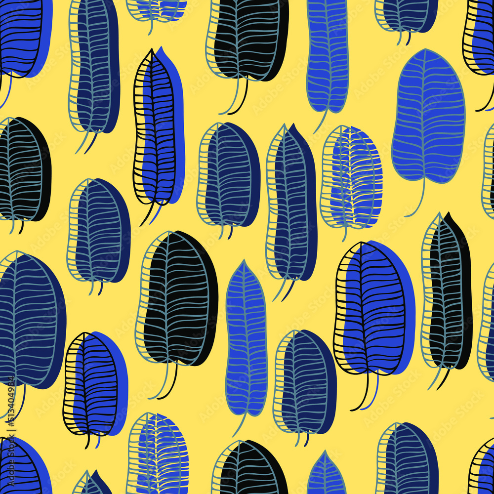 tropical vector seamless pattern exotic banana leaves with stripes