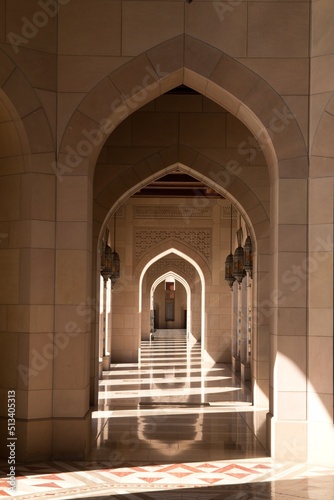Stunning Islamic architecture in Sultan Qaboos Mosque, Muscat, Oman