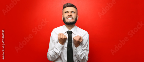 Portrait of aggressive busi...
