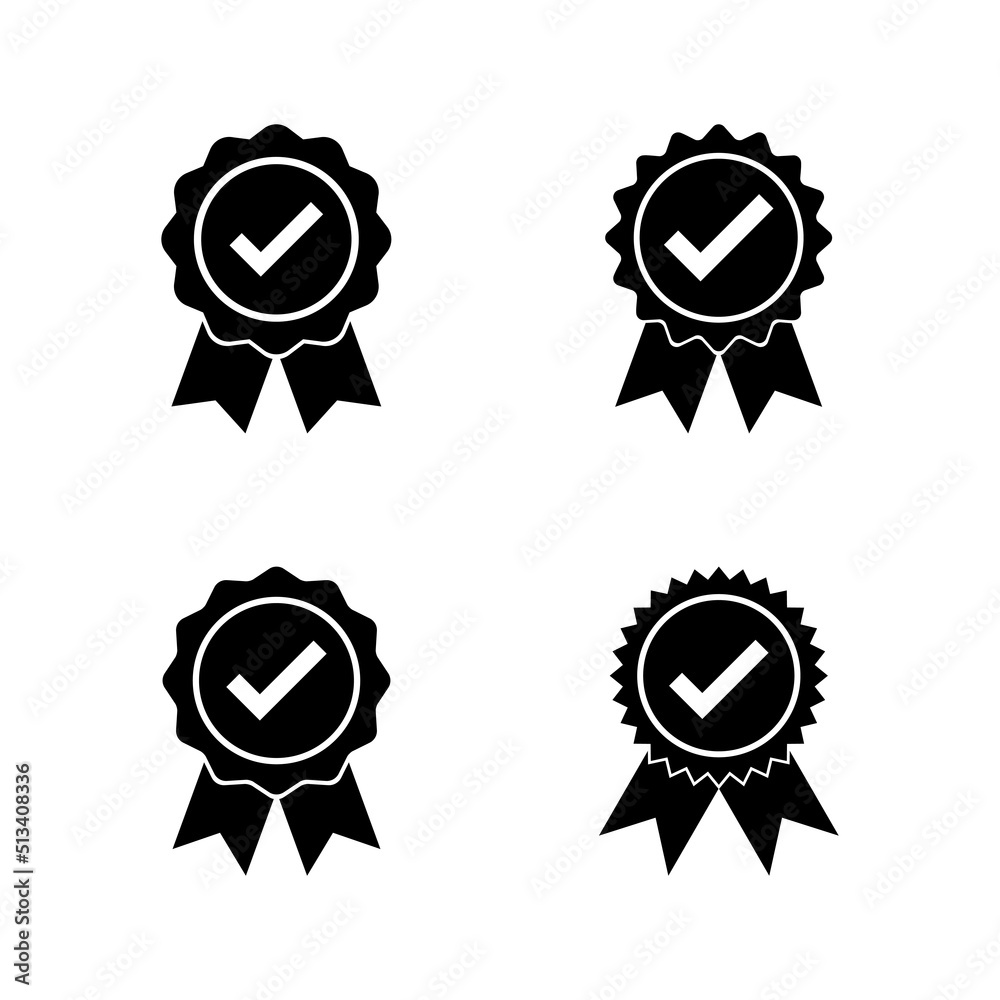 Approved icon vector. Certified Medal Icon Approved icon vector. Certified Medal Icon
