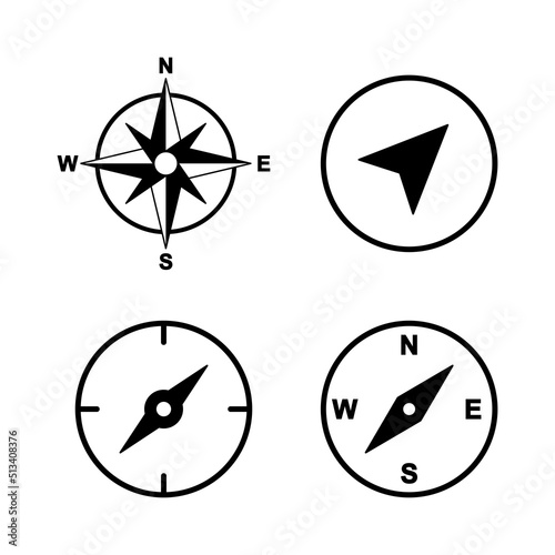 Compass icon vector. arrow compass icon sign and symbol