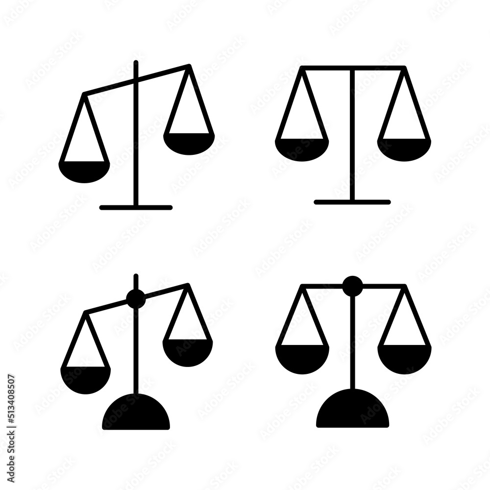 Scales icon vector. Law scale icon. Justice sign and symbol Scales icon vector. Law scale icon. Justice sign and symbol