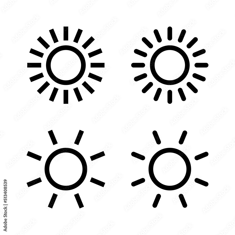 Sun icon vector. Brightness sign and symbol Sun icon vector. Brightness sign and symbol