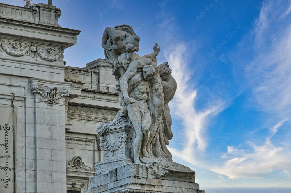 Statue in Rome city in Italy, Europe
