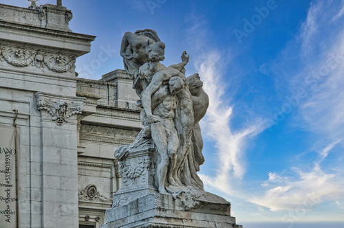 Statue in Rome city in Italy, Europe