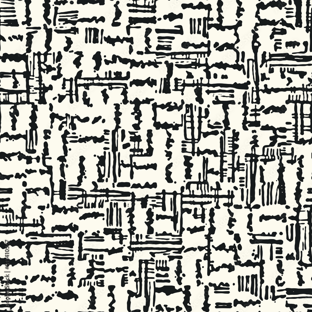 Abstract Ink Drawings Textured Pattern