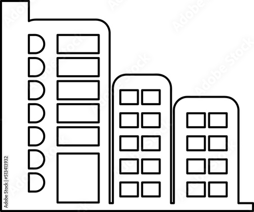 Large Modern Hospital Building vector illustration lineart.eps