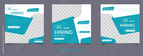 We are hiring job vacancy social media banner or instagram post template