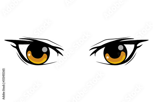 cute cartoon eyes Collection of cartoon eyes with a variety of emotions Japanese faces of male and female characters. Cartoon eyes. For shirt screen work. Vector illustration on a white background.