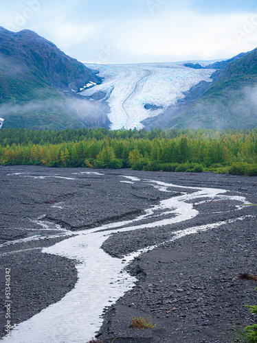 Exit Glacier , Kenai Fjords national Park near Seward , Alaska.