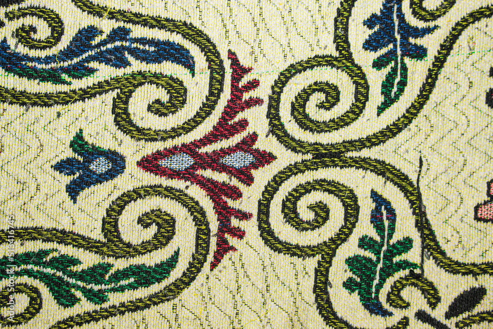 Fabric background with embroidered patterns Fabric background with embroidered patterns