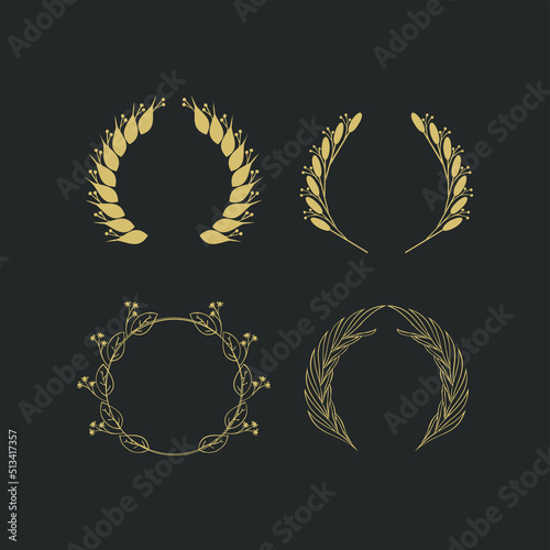 abstract Wreaths set logo design