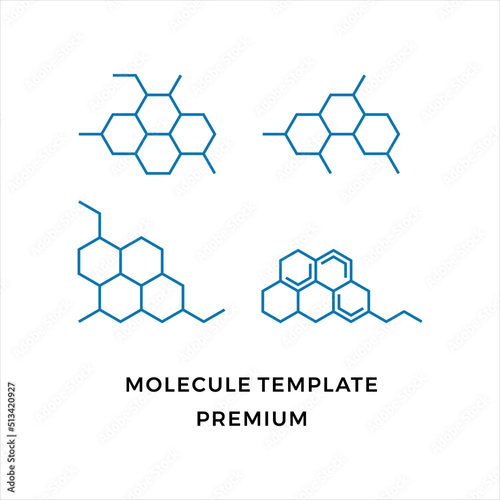 Hexagonal molecule badge. Molecular structure design, molecular grids, chemistry hexagon molecules templates vector illustration Hexagonal molecule badge. Molecular structure design, molecular grids, chemistry hexagon molecules templates vector illustration