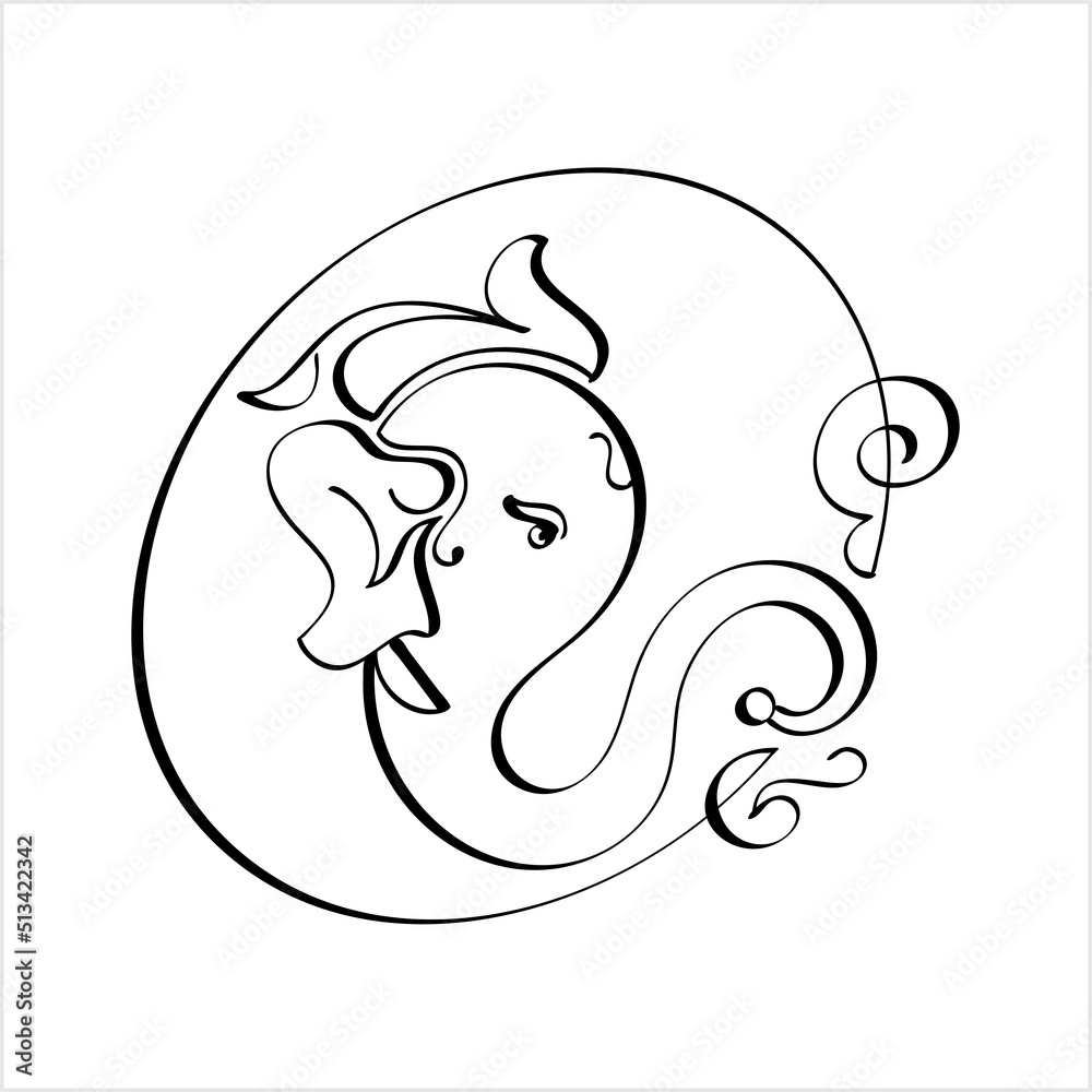 Ganesha The Lord Of Wisdom Calligraphic Style Ganesha The Lord Of Wisdom Calligraphic Style