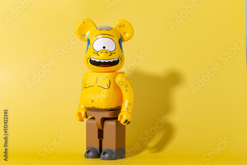 Fotografija Bangkok, Thailand - December 21, 2021 Bearbrick the simsons cyclops wiggum