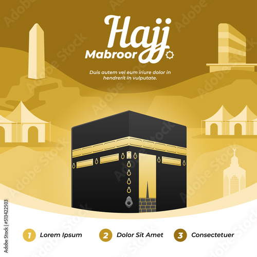 Flat Hajj Mabroor Illustration