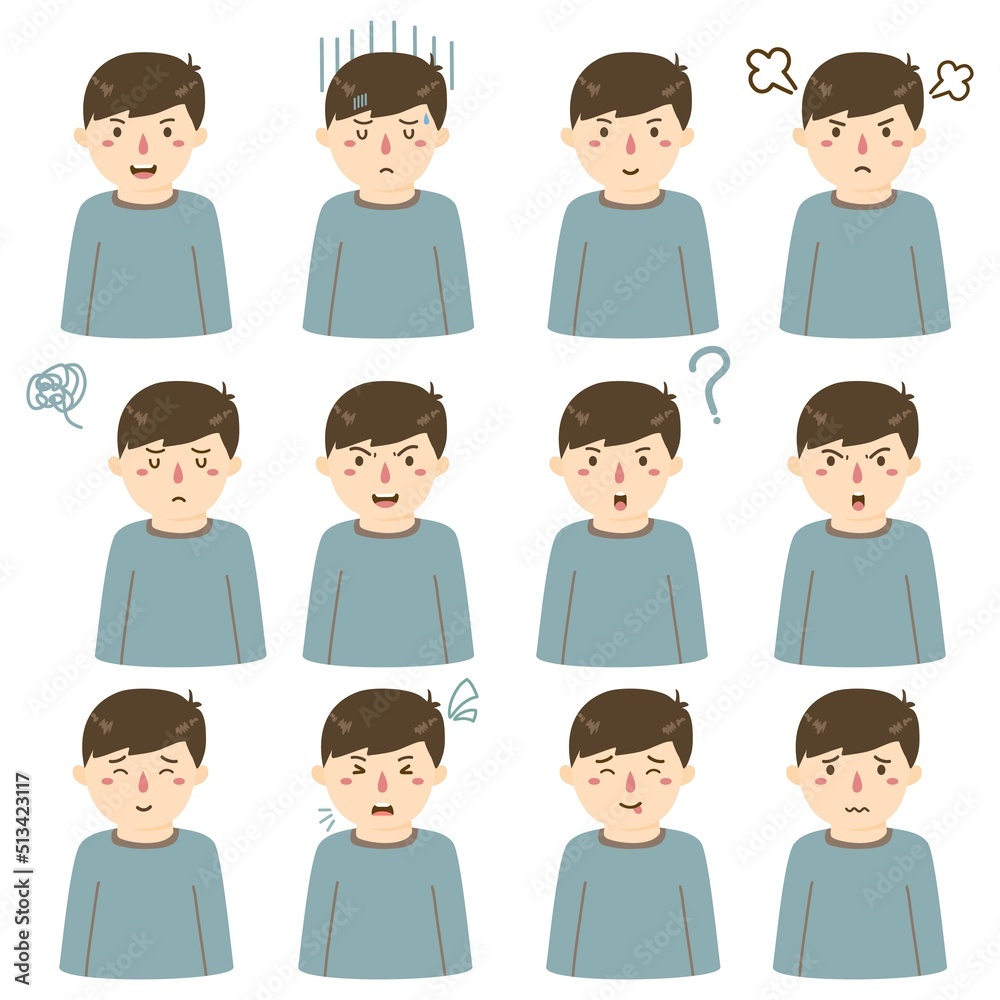cartoon illustration emotion face of human cartoon illustration emotion face of human