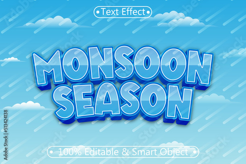 Monsoon Season editable 3 dimension Emboss Modern style