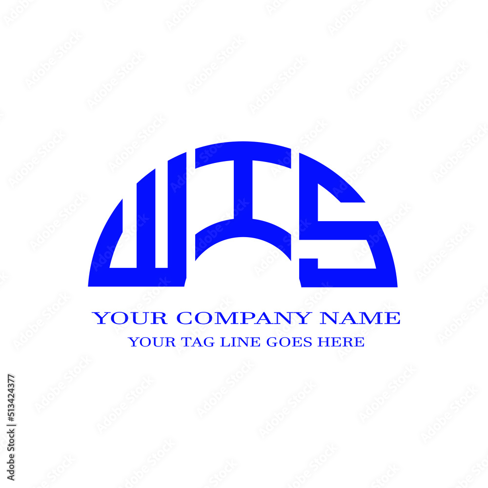 WIS letter logo creative design with vector graphic - obrazy, fototapety, plakaty 