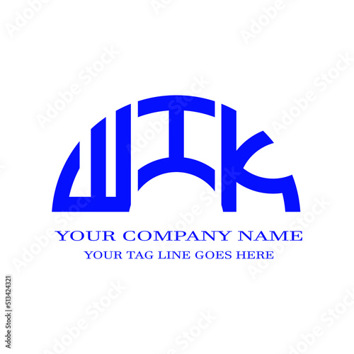 WIK letter logo creative design with vector graphic photo