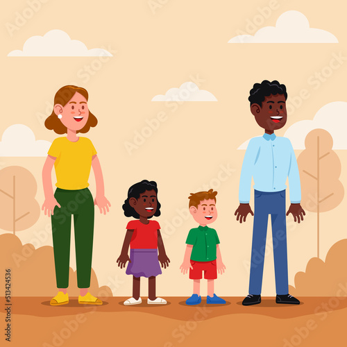 Multiracial Family Character