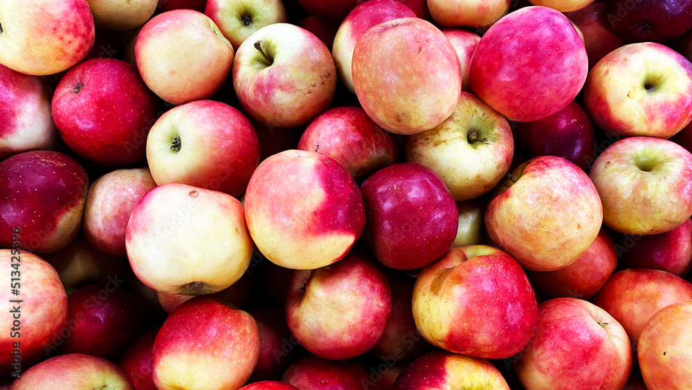 Natural background with ripe red and yellow apples Natural background with ripe red and yellow apples