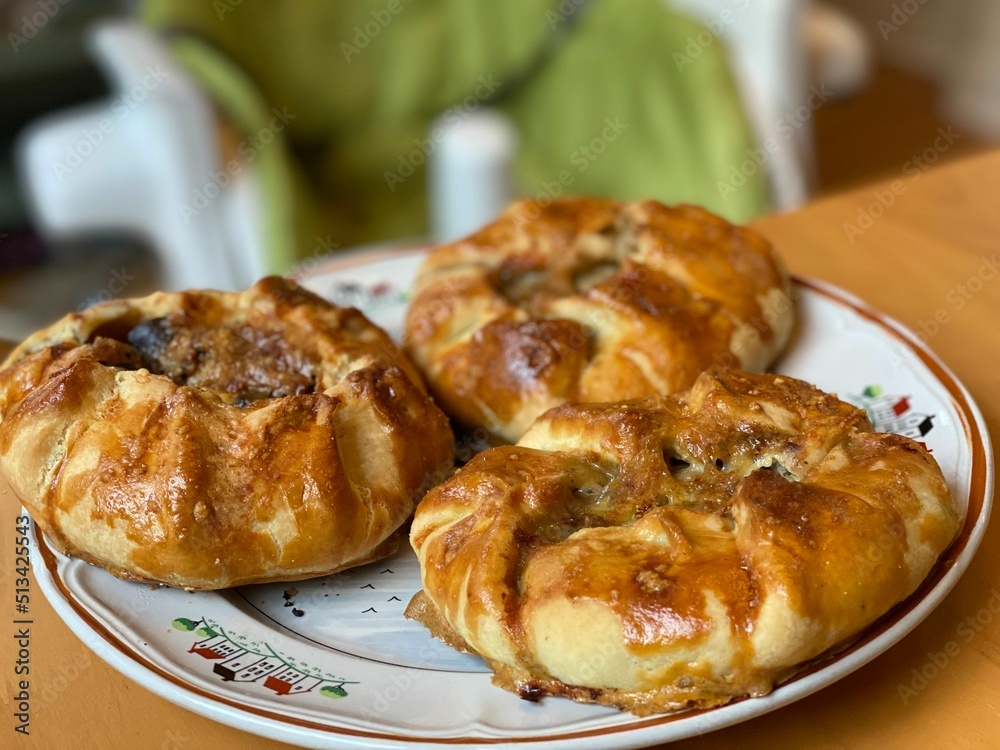 Meat pastries on plate