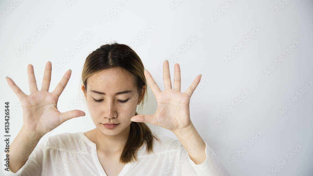 Women lift the palm,Stop violence and sexual abuse against women Women lift the palm,Stop violence and sexual abuse against women