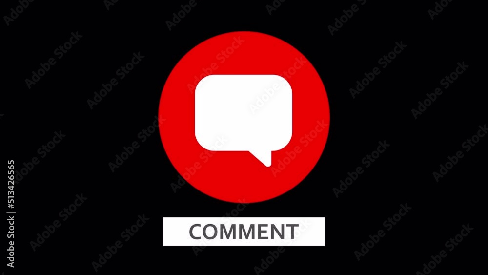Comment button animation for a video channel. 
Looped animation with a luma matte.