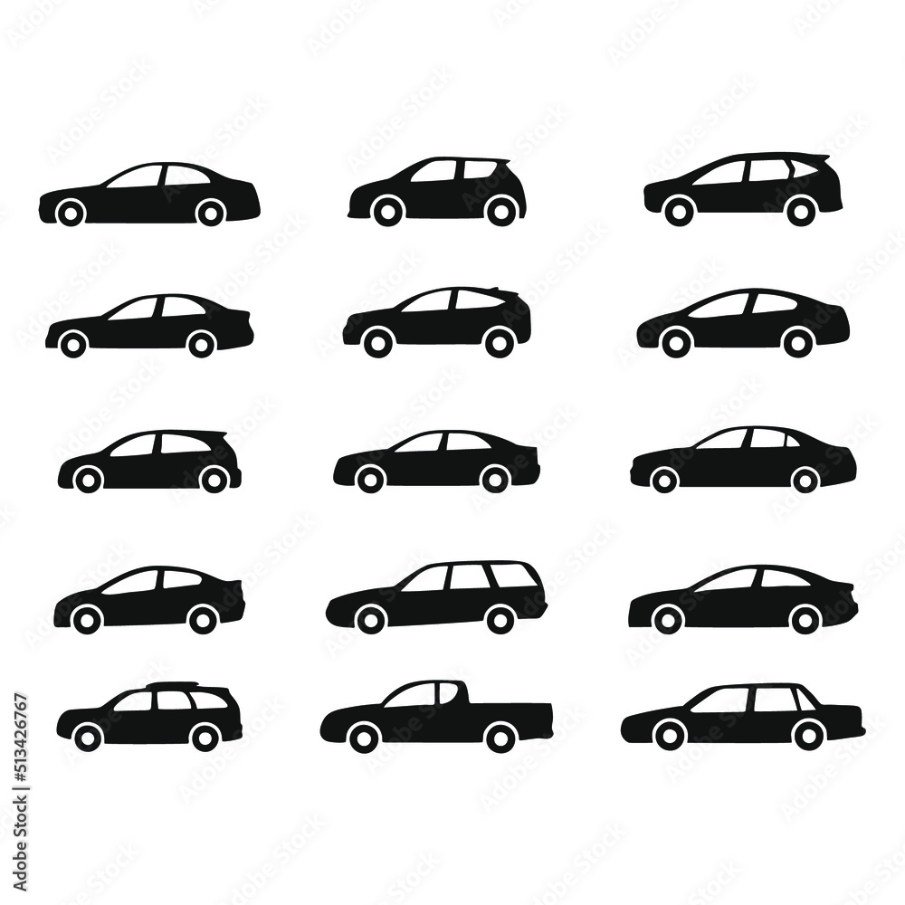 Icon set of car. Editable vector pictograms isolated on a white background. Trendy outline symbols for mobile apps and website design. Premium pack of icons in trendy line style